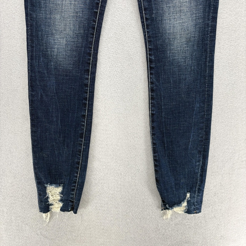 Buckle Black Ankle Skinny Jeans Womens 25x27 Blue Distressed Stretch Denim Y2K - Picture 3 of 13
